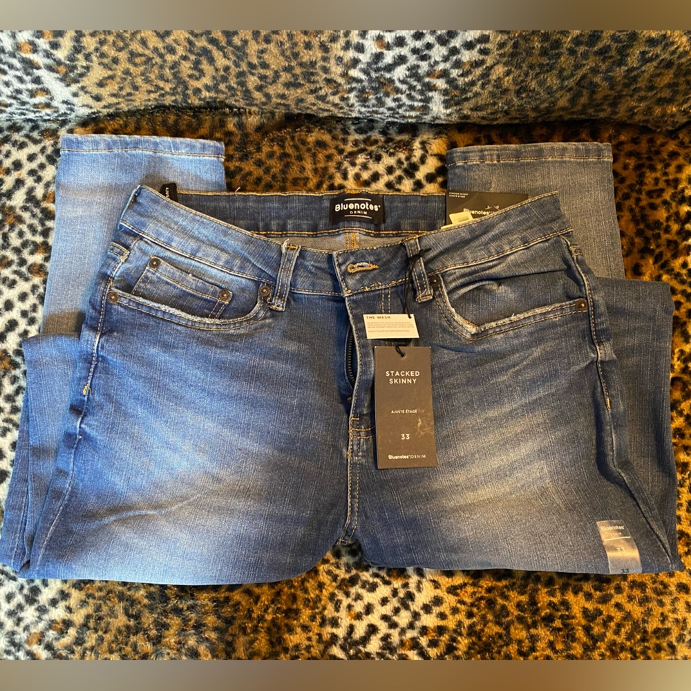 Brand New Men’s BlueNotes Blue Denim Skinny Jeans Size 33 Waist